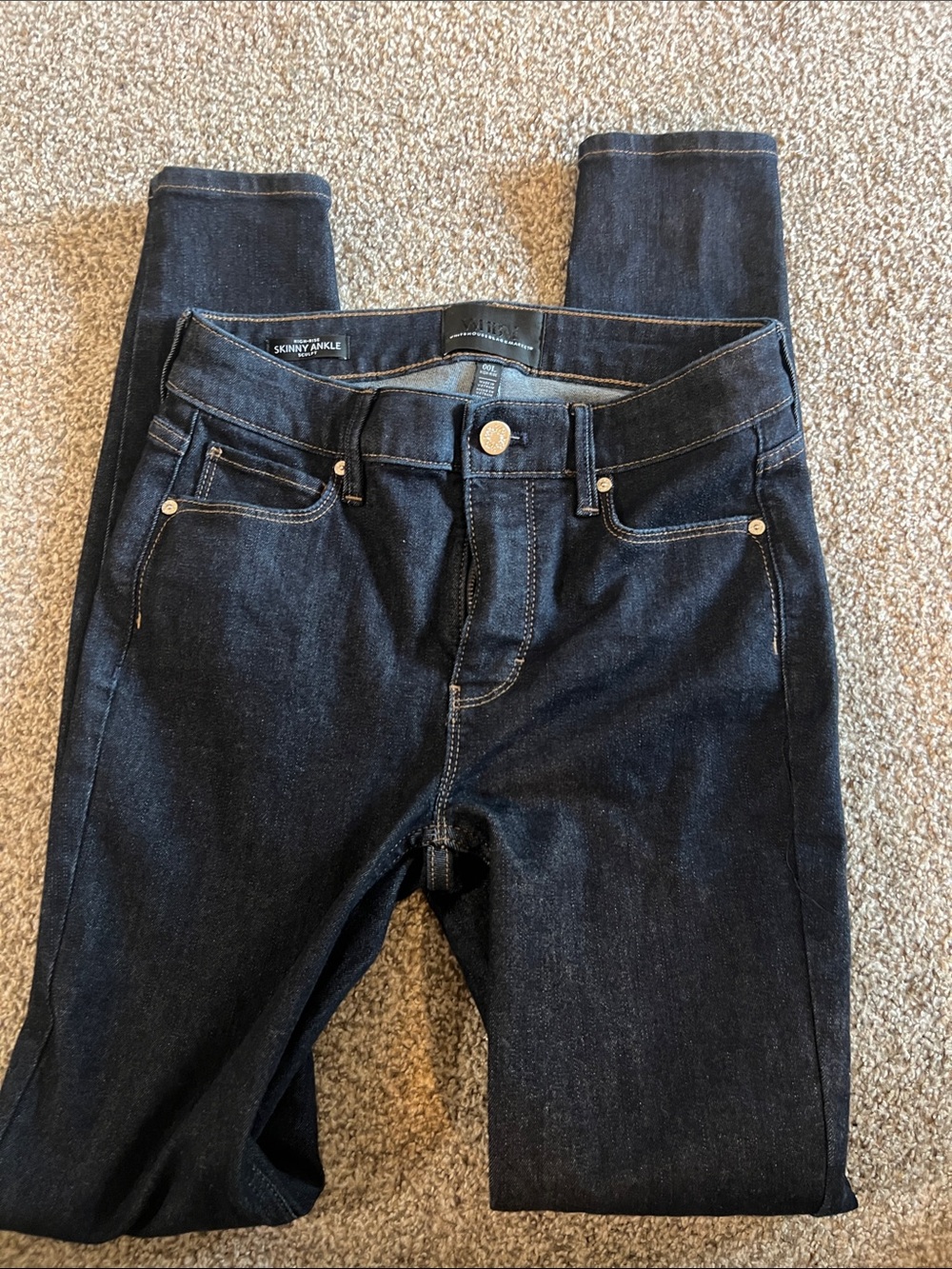White House Black Market Dark Indigo Skinny Ankle Jeans 00L